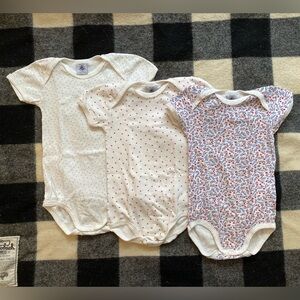 EUC - Three Petit Bateau Onesies, 24 months